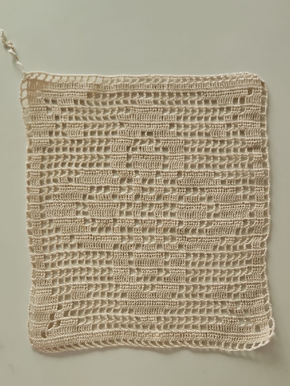 Handmade Cream Crochet Square - Decorative Home Accent